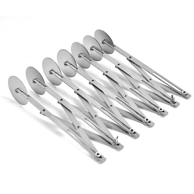 Cortador de 1/3/5/7 ruedas, divisor de masa, cuchillo lateral para Pasta, hoja de rodillo de acero inoxidable, pelador de masa para Pizza ajustable, herramienta de cocina: Gris claro