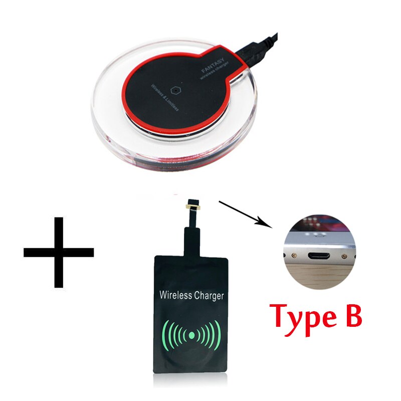 Universal Qi Wireless Charging Kit Transmitter Charger Adapter Receptor Receiver Pad Coil for iPhone 5 6 7 for Android Phone: Type B