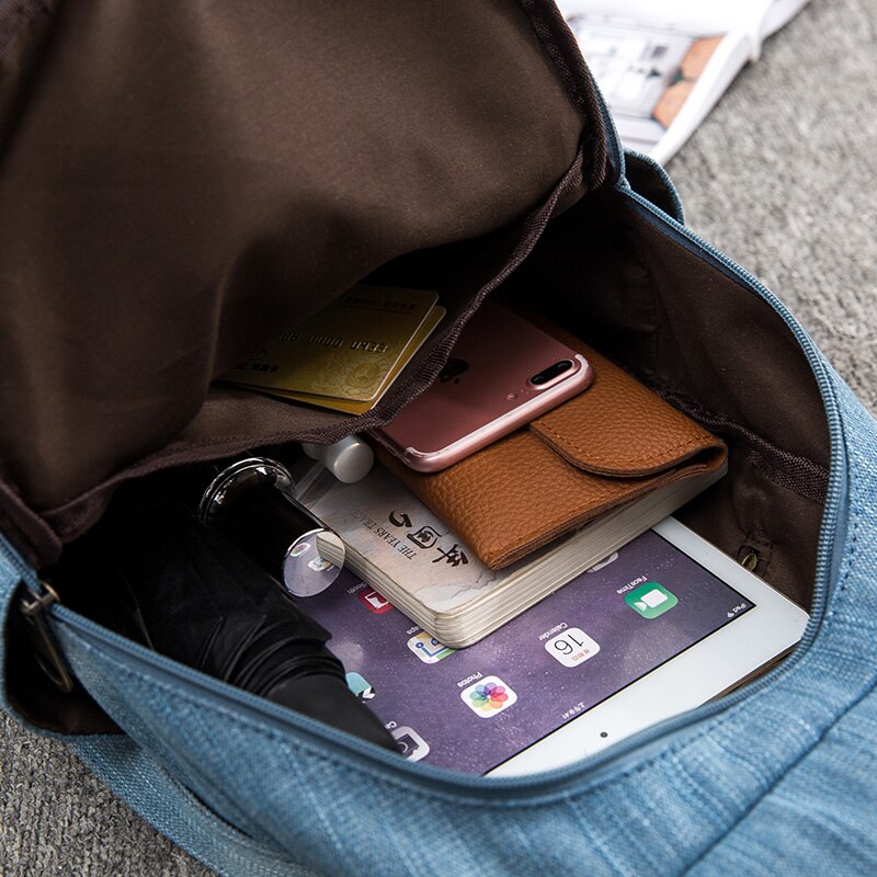 Rdywbu Blu Denim Tela di Canapa Dello Zaino Pacchetto Del Sacchetto di Grande Capacità Sacchetto di Scuola Delle Donne di Alta Qualità Dei Jeans Borsa Da Viaggio Zaino Zaino B755