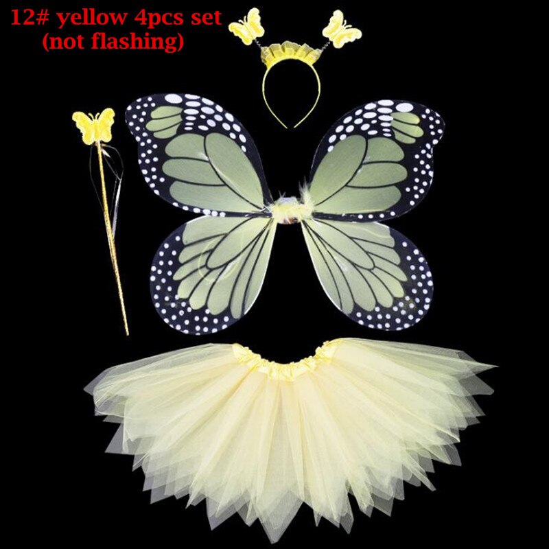 Lumière LED Up papillon aile bandeau fée baguettes jupe enfants princesse Performance Cosplay ensemble lueur fête noël Halloween: 12