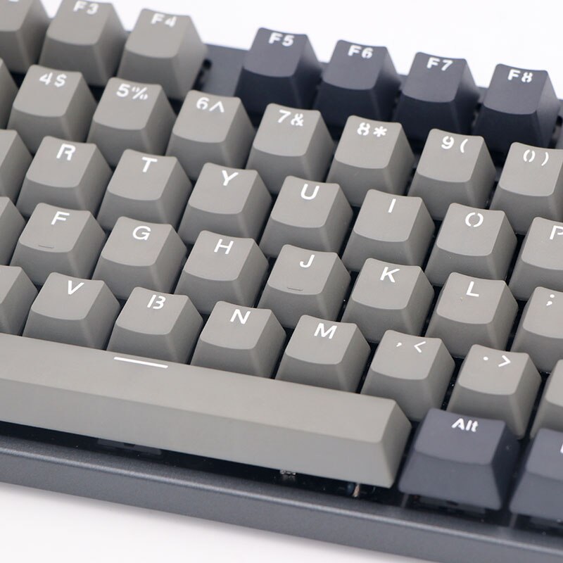 Keypro Light Grey Dolch Doubleshot PBT Keycaps top printed 61/68/84/87/104/122keys for Cherry MX Switches Mechanical Keyboard