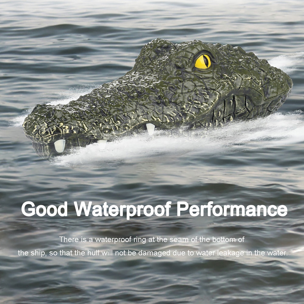 Tête de Crocodile radiocommandée 2.4G à 4 canaux, Simulation de bateau, jouet électrique amusant, blague, modèle de bateau