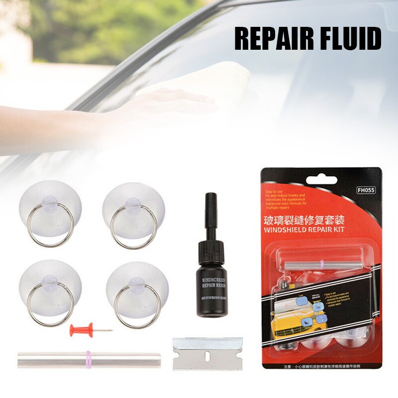 Bil forrude forrude glas reparation harpiks kit auto køretøj vindue fix værktøj reparation qjs shop