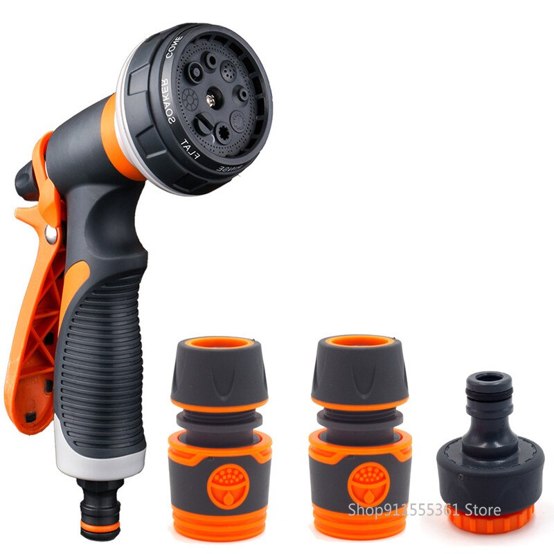 4pcs/set Watering Gun Garden Nozzle Hose Nozzle Adjustable Nozzle Water Gun Lawn Hose Multifunction Garden High Pressure Sprayer: Blue