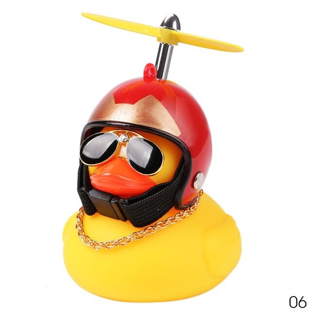 Yellow Duck With Helmet Bicycle Bell Ring Bell For Car Cycling Bicycle Bike Ride Horn Alarm Adult Kid Gags & Practical Jokes Toy: 01