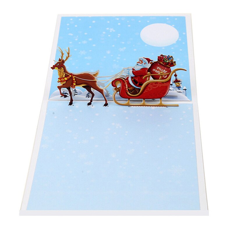 3D Pop UP Santa Claus Cards Merry Christmas Greeting Cards Xmas Party Invitations Year Greeting Card Postcard