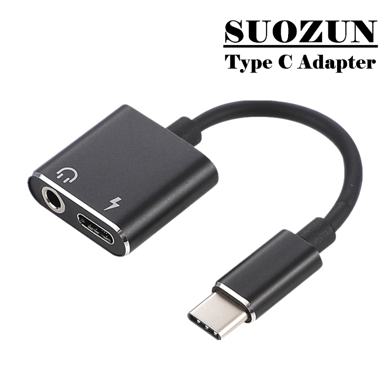 SUOZUN type c 3.5mm aux adapter USB C to 3.5mm AUX Headphones Adapter for xiaomi mi 9 8 6 Type-C 3.5 Jack Earphone Audio cable
