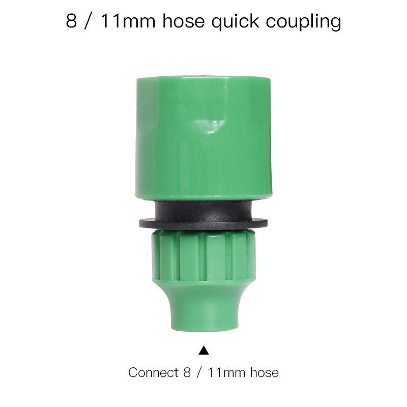 Tilslutning med 8 / 11mm slanger haveslange, vanddeler, hurtigkobling, adapter ,1/2 ＂ to 3/4 " indvendigt gevind: 8-11 slangestik