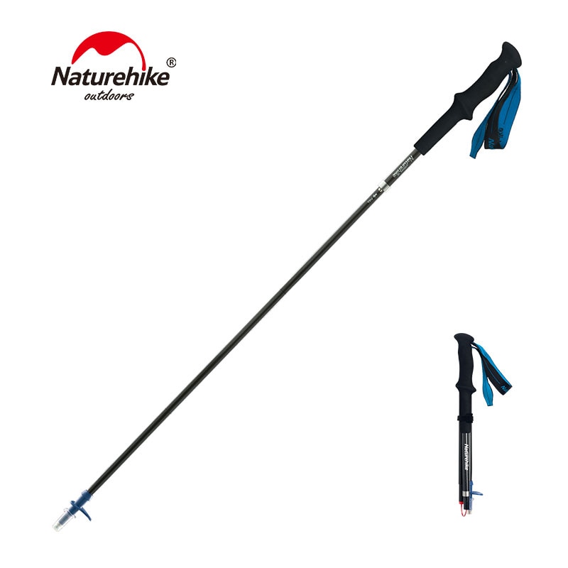 Naturehike Ultralight 4-sections Foldable Adjustable Trekking Poles Carbon Fiber Walking Hiking Sticks