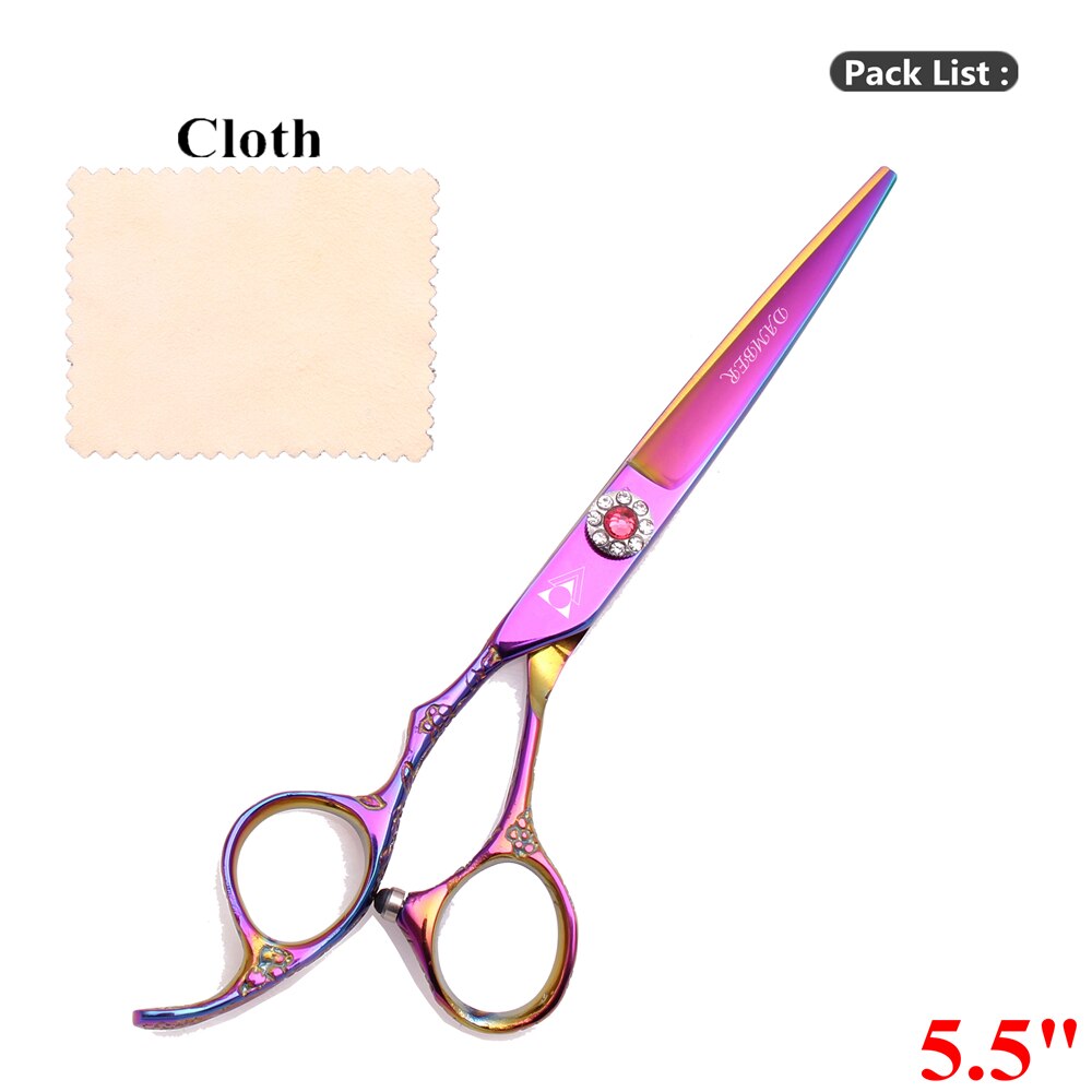 5.5 6.0 Barber Scissors Left Handed Hair Scissors 440C Japan Hairdressing Scissor Thinning Shears Hairdresser 8002#: 8002 CAI Ping 5.5