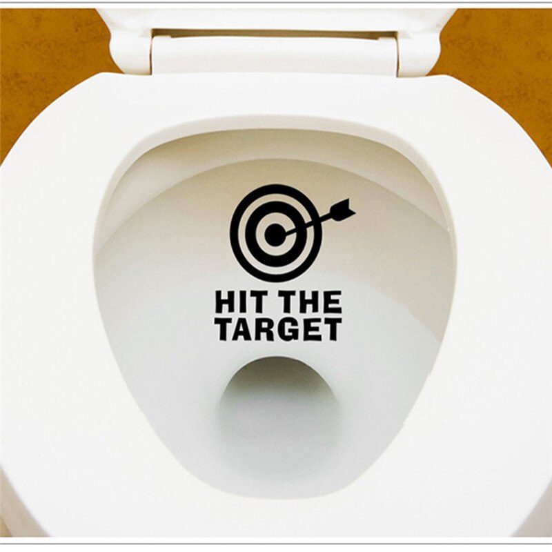 Diy Arrow & Raakte Het Doel Toiletbril Badkamer Sticker Waterdicht Brief Herinneren Grappige Wc Stickers: Default Title