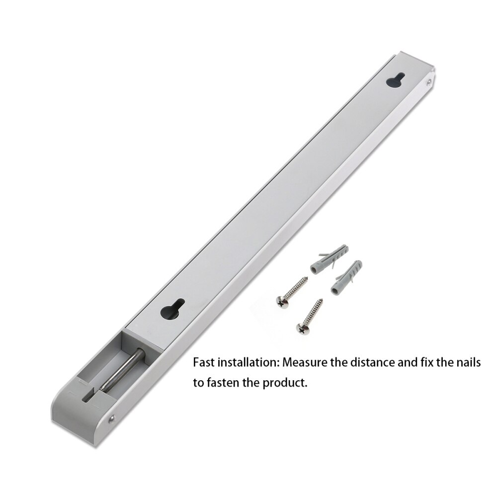 WINOMO Alumimum Wall Adjustable Clothes Hanger Rack Bracket for Laundry Organization Closet Storage System (Silver)