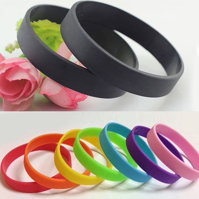 12 Kleuren 1Pc Vrouwen Mannen Silicone Rubber Armband Flexibele Wrist Band Manchet Armband Sport Jogger Running Casual Bangle