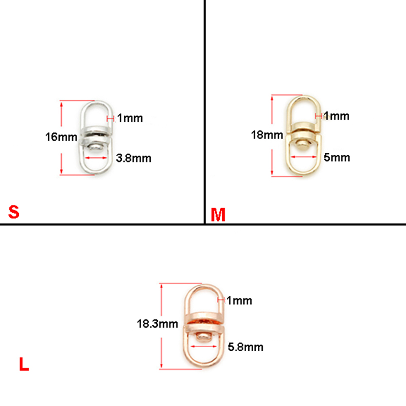 50 Uds. Conector giratorio de ojo giratorio de aleación de Zinc "forma de 8" para llavero de adorno DIY cartera llavero circular redondo 6 colores