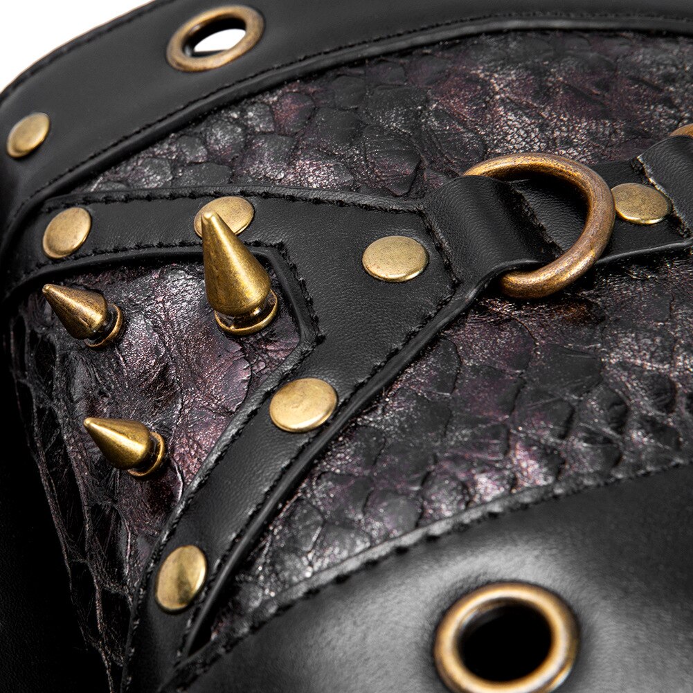 Women's bag punk one shoulder messenger rivet skull outdoor multifunctional waist bag