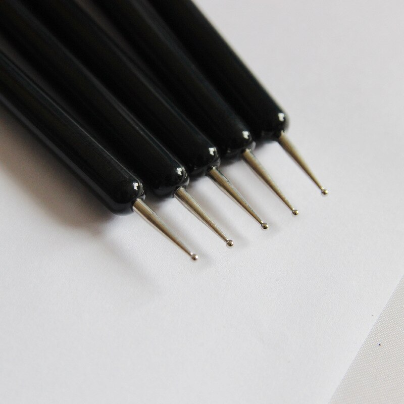 Dual-Headed Acrylic Rod Round-Headed Indentation Pen 5 pcs Sets Handmade DIY Derivative Pen in Black and White two colours
