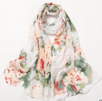 Beach flower print Georgette chiffon scarf silk square hijab cool shawl ladies foulard femme Scarves hair bufanda mujer: 3