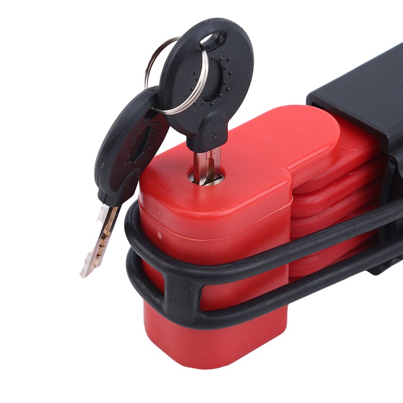 Folding Bicycle Lock Steel Portable Bike Lock Security Cable Locks Anti-Theft Combination Mountain Bike Riding Tool