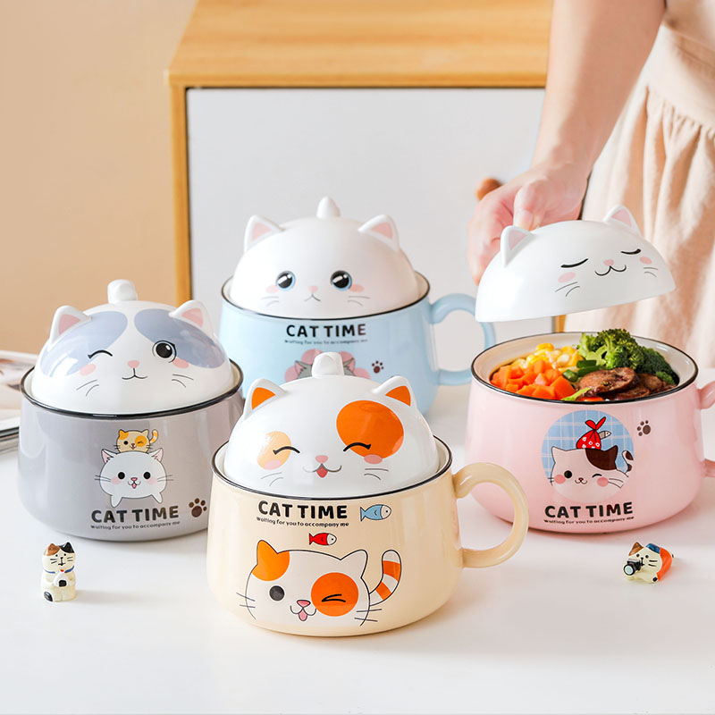 Cuenco de Ramen de gato Kawaii para cocina, – Grandado