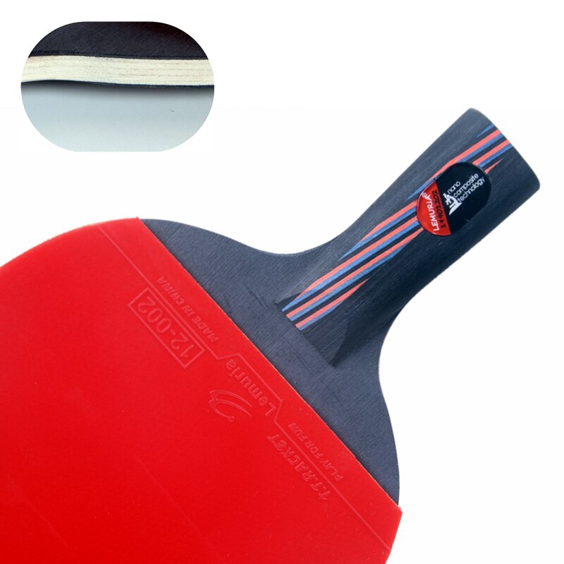 Lemuria Pro Carbon Fiber Table Tennis Racket FL Or CS Handle Ping Pong Bats Glued With Unsticky Pimples In Rubber And Black Case: Type A CS Handle