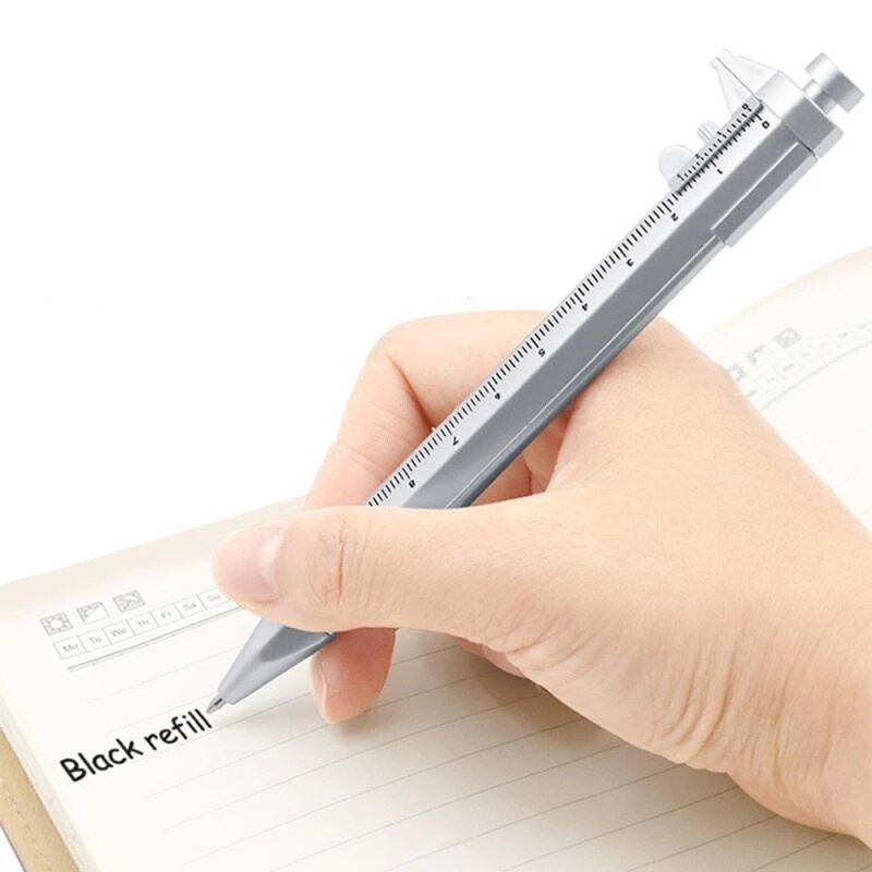 Plastic Multifunctionele Pen 1.0Mm Gel Balpen Multifunctionele Schuifmaat Pen Briefpapier Balpen