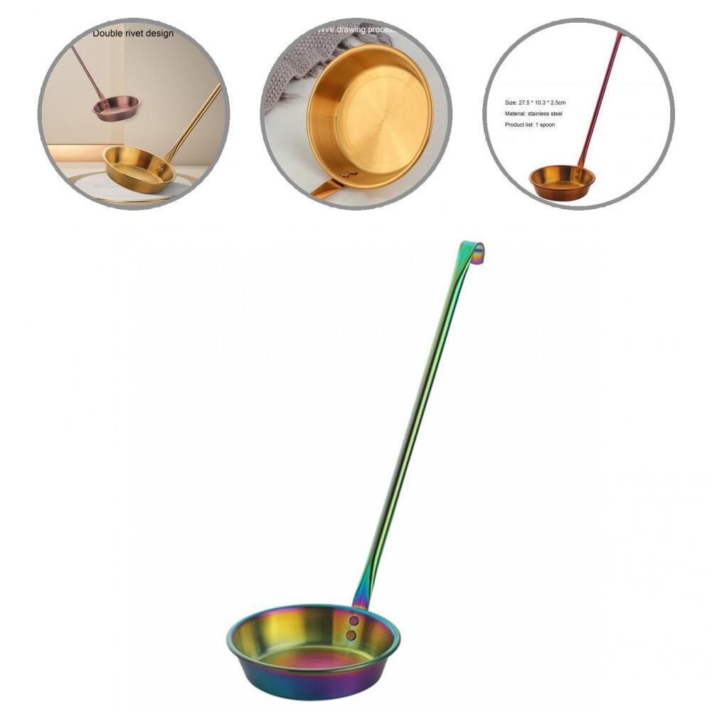 Stainless Steel Spoon Food Grade Cooking Ladle Long Handle Anti-scalding Fancy Non-stick Stainless Steel Soup Ladle