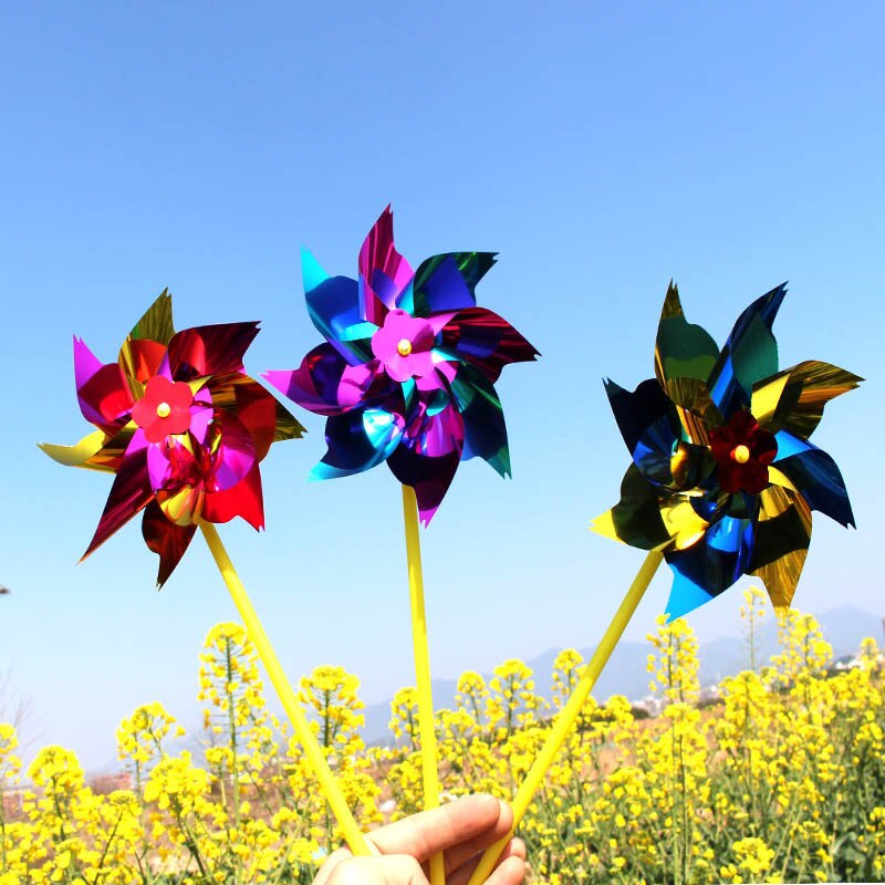 100 Stuks Pinwheel Plastic Windmolen Wind Spinner Tuin Gazon Party Decor Speelgoed