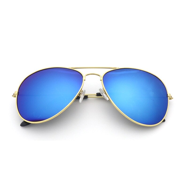 Unisex klassiske herre solbriller polariseret  uv400 spejl solbriller briller til mænd kvinder kører ridning: Blå (sølvramme)