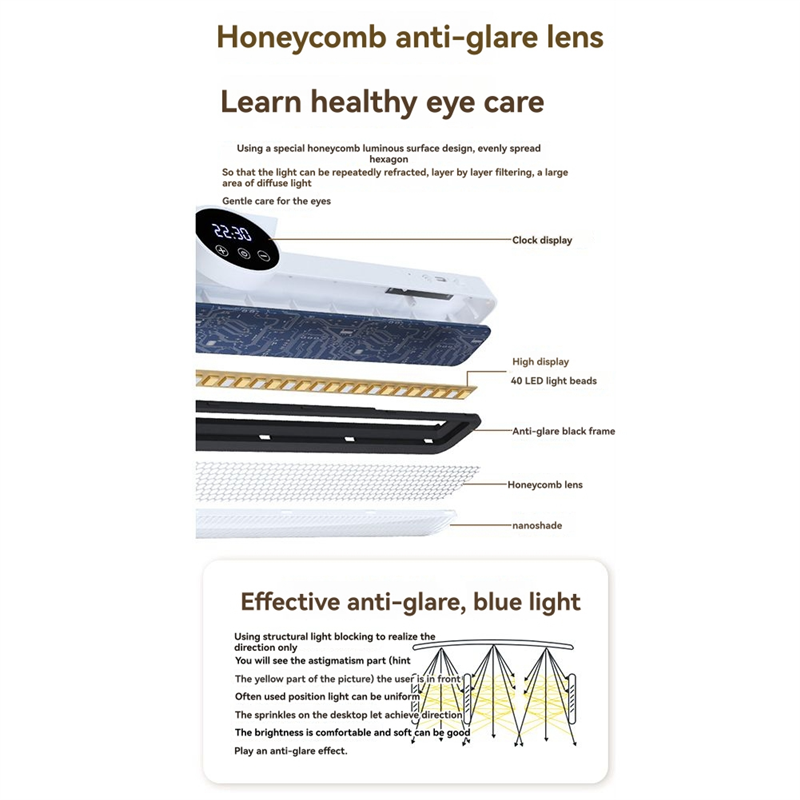 Schreibtischlampe mit magnetverschluss, LED-tischleuchte, usb-wiederaufladbar, stufenlos dimmbar, schrank-/kleiderschrank-nachtlicht (abkw)