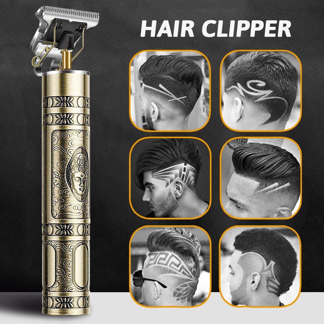 Usb genopladeligt skaldet hårklipper elektrisk hårtrimmer trådløs barbermaskine 0mm mænd barberhårskæremaskine