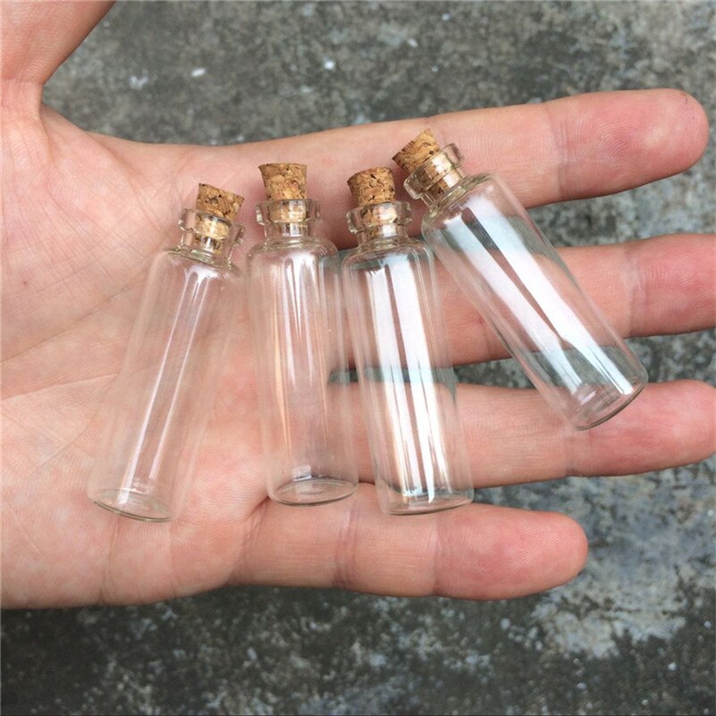 16*50*6mm 5 ml Mini Clear Flessen Met Kurk Kleine Flesjes Potjes Containers Leuke Wens fles 100 stks/partij