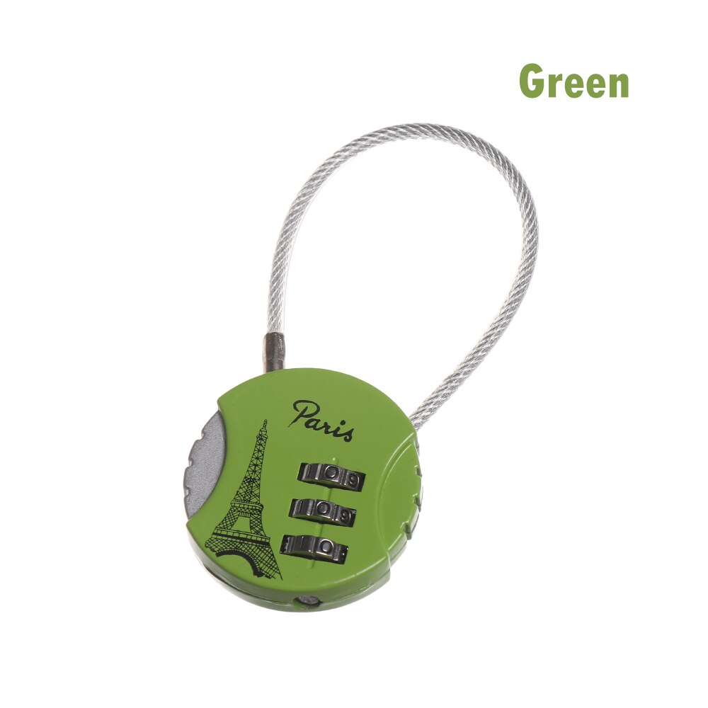 1 Pc 3 Dial Digit Nummer Code Hangslot Mini Mechanische Cijferslot Veiligheid Reizen Koffer Safe Lock Bagage Lock Van gym: green