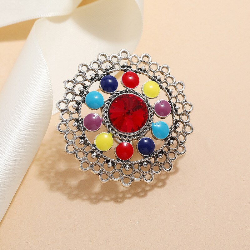 modisch Neue Liebe Runde Finger Ringe Für Frauen Jahrgang Silber Farbe Coloftul Emaille Blume Ringe Böhmischen Partei Schmuck