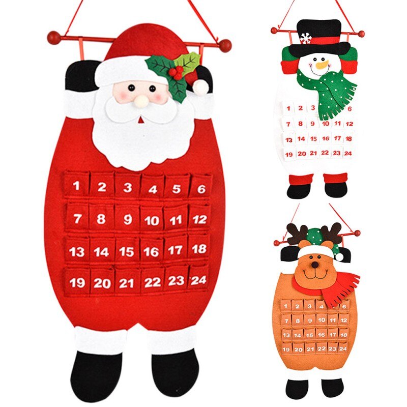 3d julemands juleadventskalender genanvendelig nedtælling til julekalender for børn julepynt-