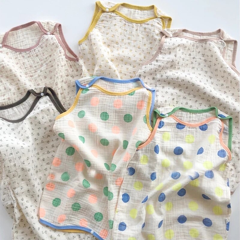 Zomer Koreaanse Baby Baby Slaapzakken Peuter Jongen Meisje Polk Dot Slapen Deken Katoen Bloemen Slaapzak Voor Babie