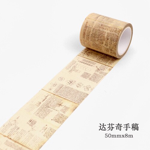 Retro Newspaper Map Gothic Decorative Adhesive Tape Washi Tape DIY Scrapbooking Masking Tape School Office Supply: I