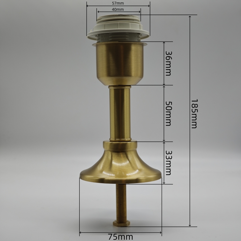 Accessoires d'assemblage de lampe de bureau en laiton, abat-jour de vase en céramique et verre E27, accessoires de lampe de table à monter soi-même, partie de base de lampe en cuivre: Marron