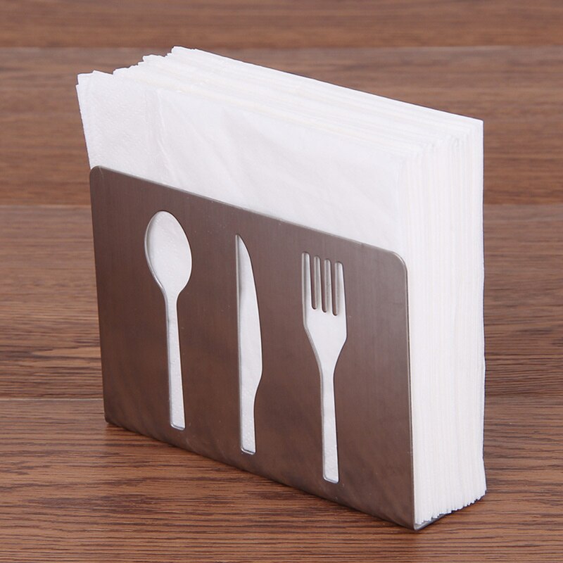 Stainless Steel Hollow Paper Napkin Holder Tissue Holder Rack Table Vertical Napkin Clip For Home Kitchen Decoration