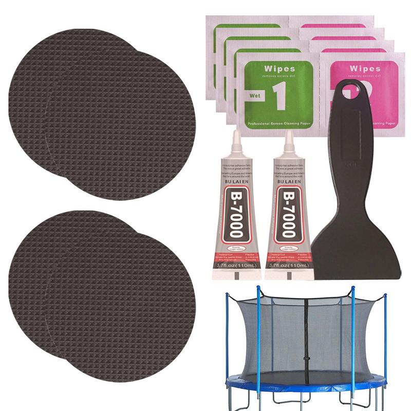 Trampoline Patch Repair Kit 4 Inch Round Tent Trampoline Waterproof Patch Fixing Kit Repair Trampoline Mat Patch Complete Set