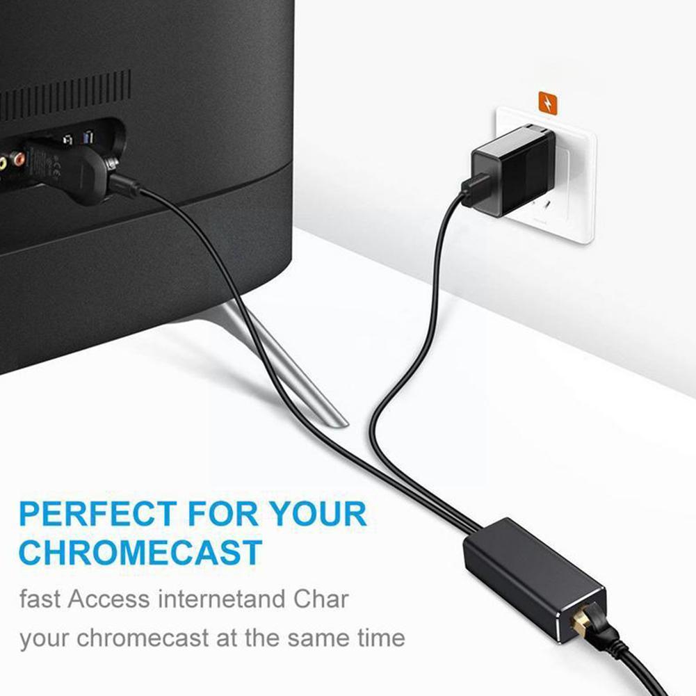 Ethernet Adapter For Chromecast USB 2.0 To RJ45 For Google Home Chromecast 2 1 Ultra Audio Fire TV Stick Micro USB Network I3M0