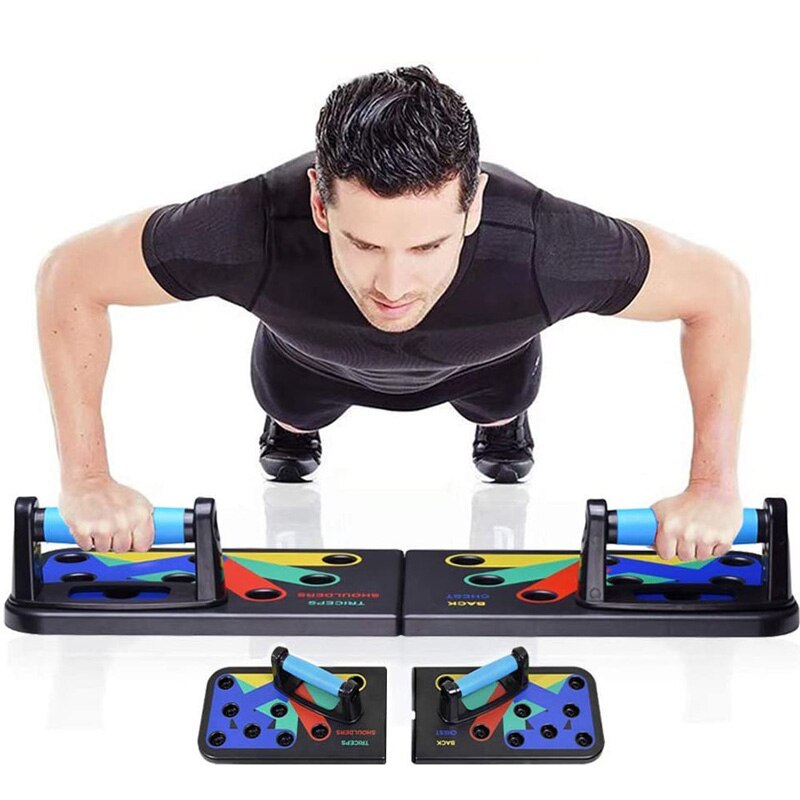 Tabla plegable 9 en 1 para hombre y mujer, equipo de gimnasio para entrenamiento de culturismo, ejercicio de Fitness completo,