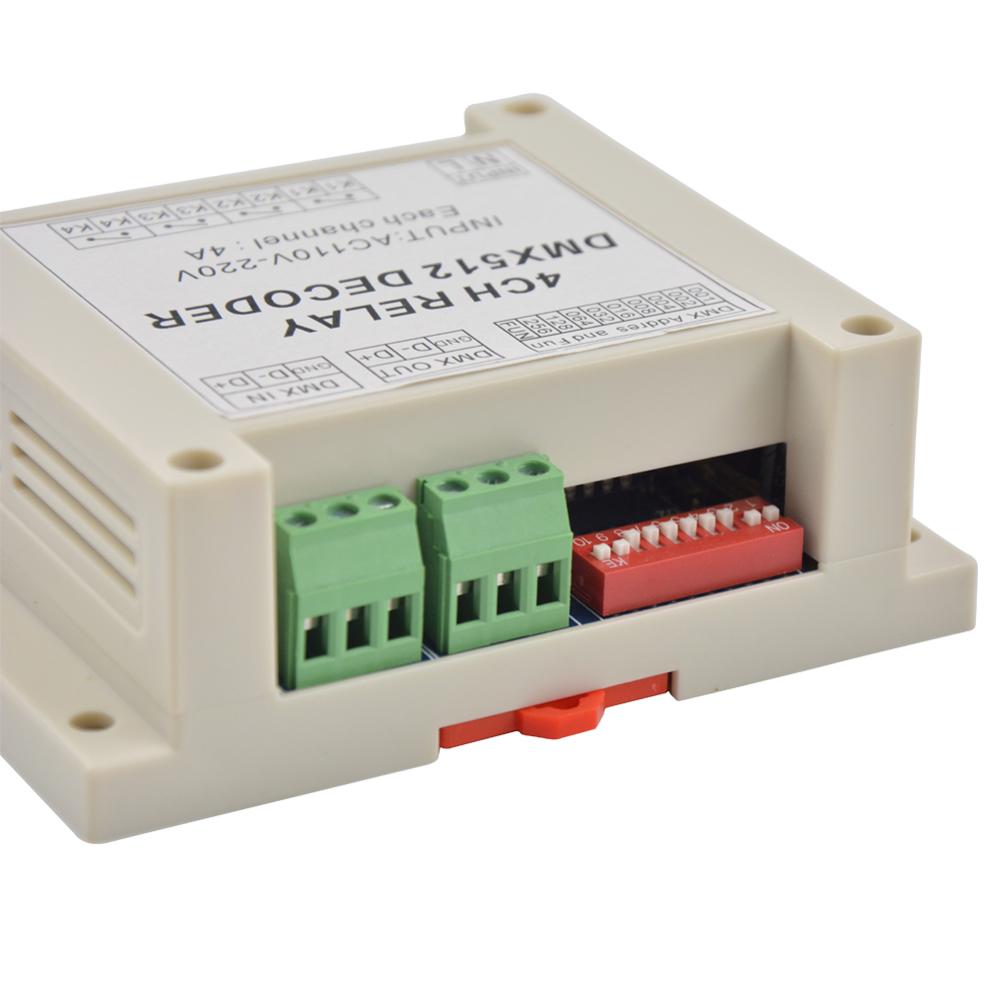1 kpl dmx-rele -4ch dmx 512 releen dekooderin ohjain käyttö led-lampulle led-nauhan valotulo  ac110-220v