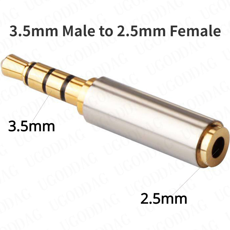 Jack 3.5 mm to 2.5 mm ljudadapter 2.5mm hane  to 3.5mm honkontakt för aux högtalarkabel stereo hörlurar headset mikrofon: Röd / 1.8m