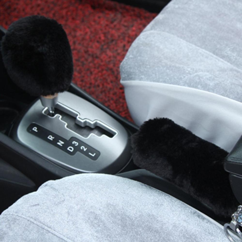 Soft Plush Gear Shift Knob Rod Cover Parking Car Hand Brake Grip Protective Cover Case Decoration Styler