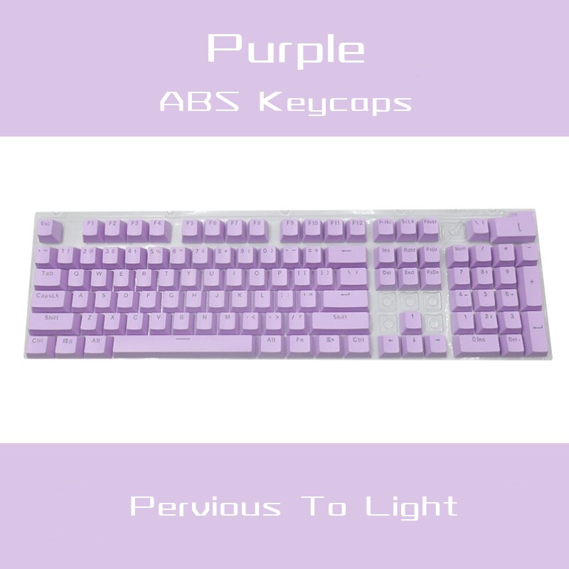 108 Keys 61/87/104/ISO/ANSI Layout OEM Injection ABS Double Shot Keycaps Keyboarde Colorful Transparent Universal Keyboard: Puple
