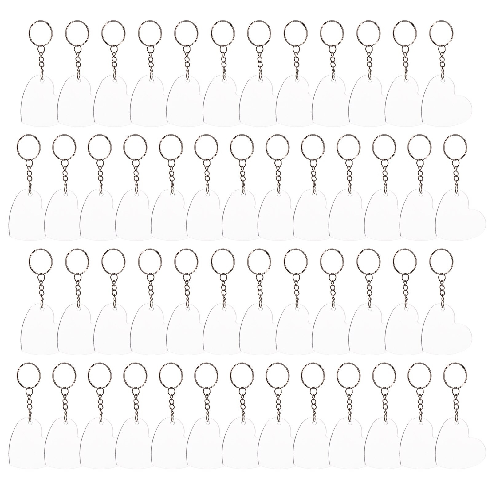 50PCS Acrylic Keychain Blanks Ornaments Keychains for Vinyl Transparent Circle Discs Bulk for DIY Projects and Crafts Painting: type 2