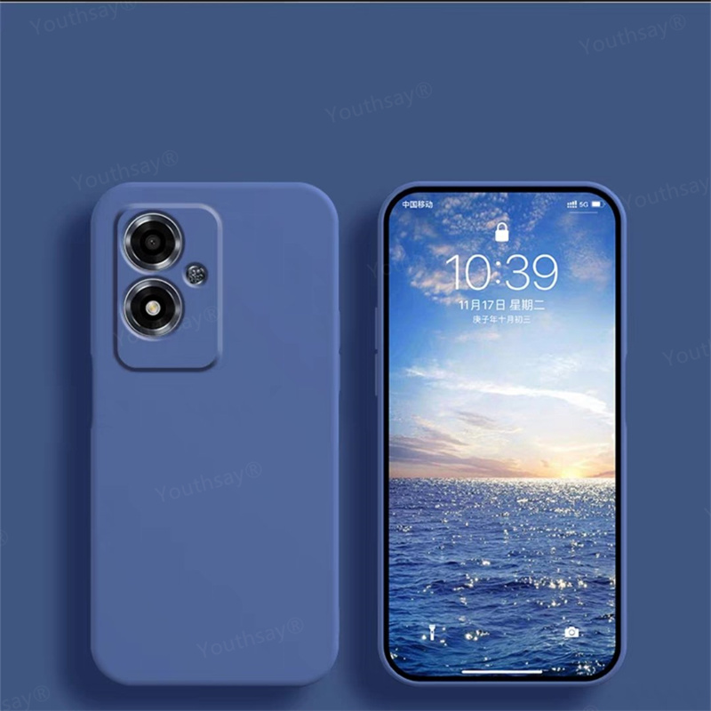 Hoesje voor oppo  a79 5g cover voor oppo  a79 , originele vloeibare siliconen zachte tpu telefoonbumper voor oppo  a79: Blauw