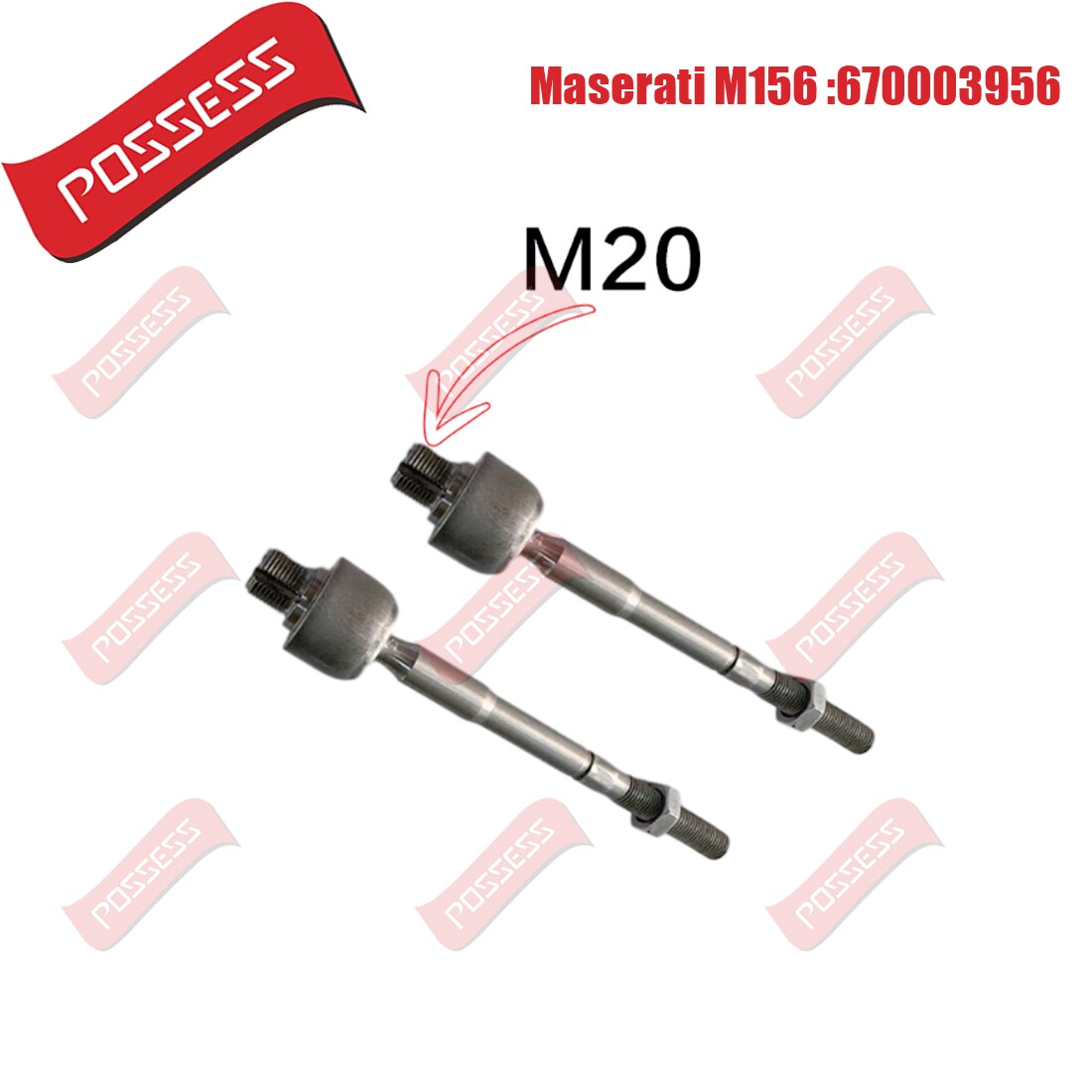 A Pair of Front Axle Inner Steering Tie Rod Ends Linkages Ball Joint For Maserati Quattroporte Ghibli M156 M157，Thread Size=M20
