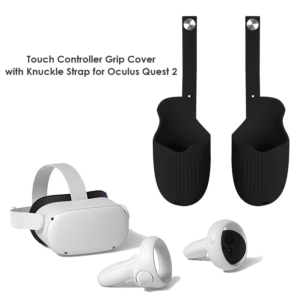 Funda protectora para Oculus Quest 2 VR Touch Controller, funda de silicona con asa para la piel, correa para nudillos, accesorios para Quest2