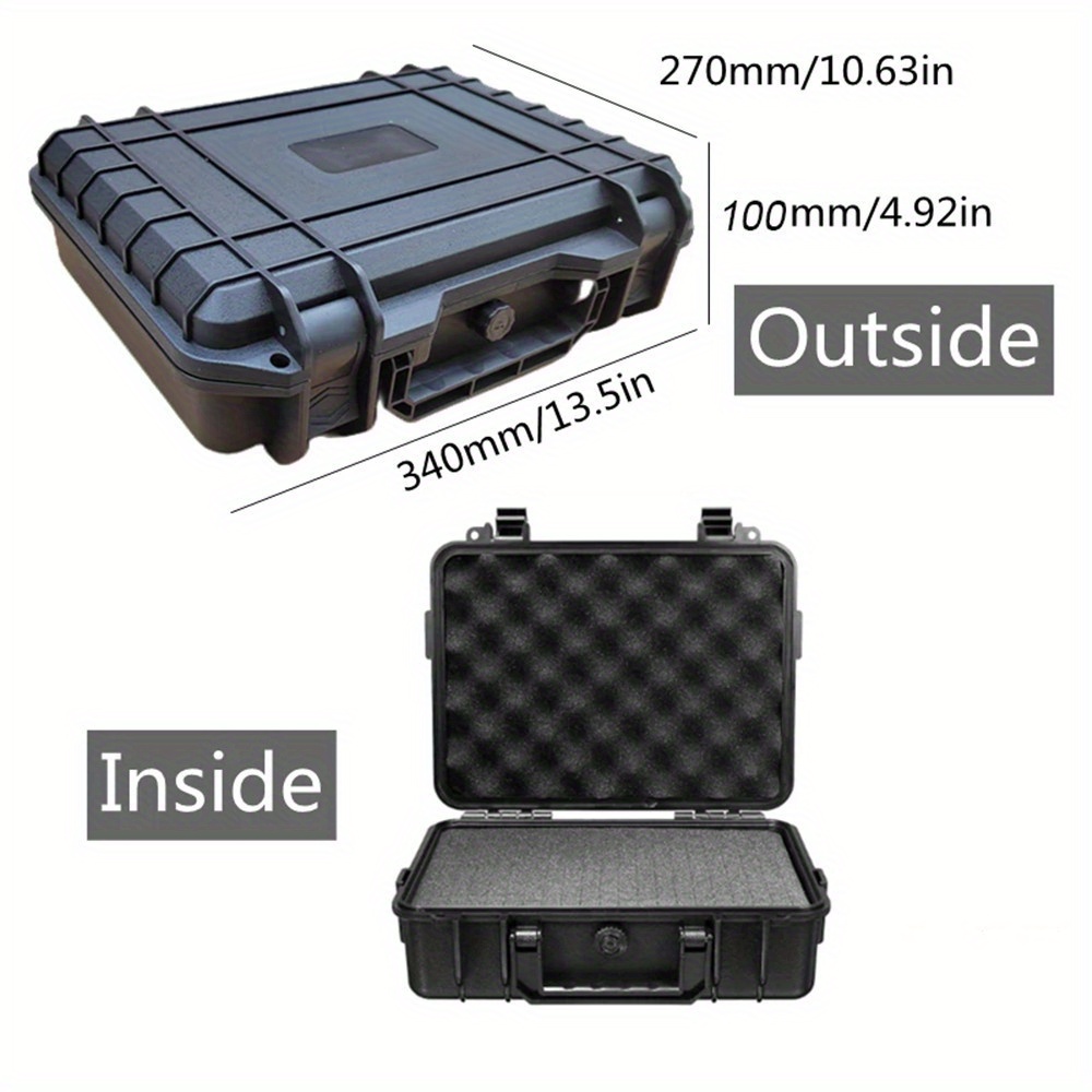 1pc waterdichte harde draagtas tas gereedschapskoffer met voorgesneden spons opbergdoos veiligheidsbeschermer organisator hardware gereedschapskist impact: Rood